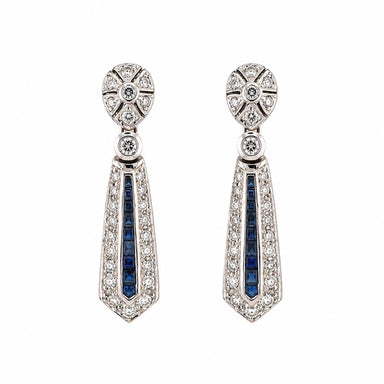 18k Diamond & Sapphire Earrings