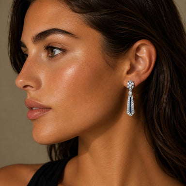 18k Diamond & Sapphire Earrings