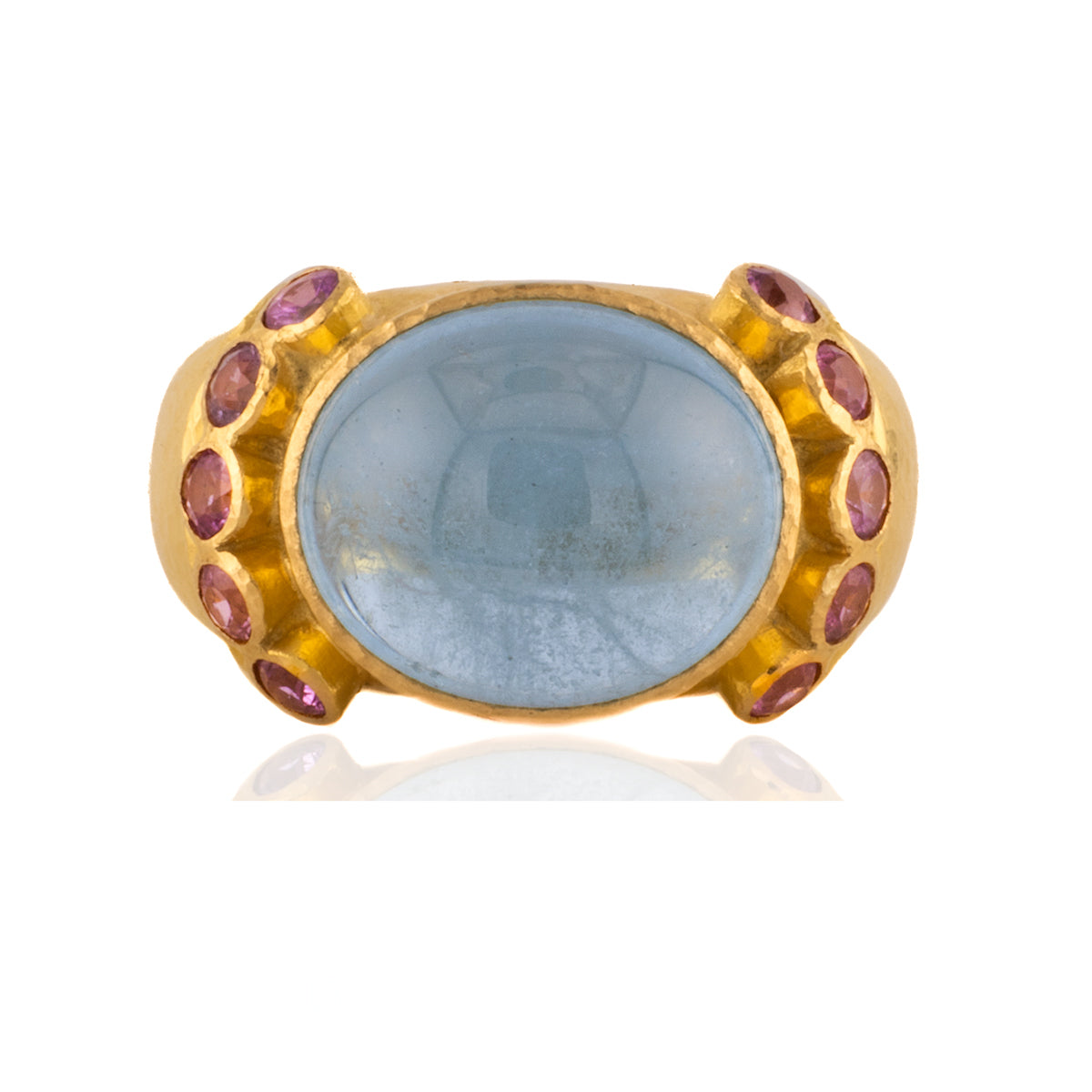 Elizabeth Locke Aqua and Pink Sapphire Ring