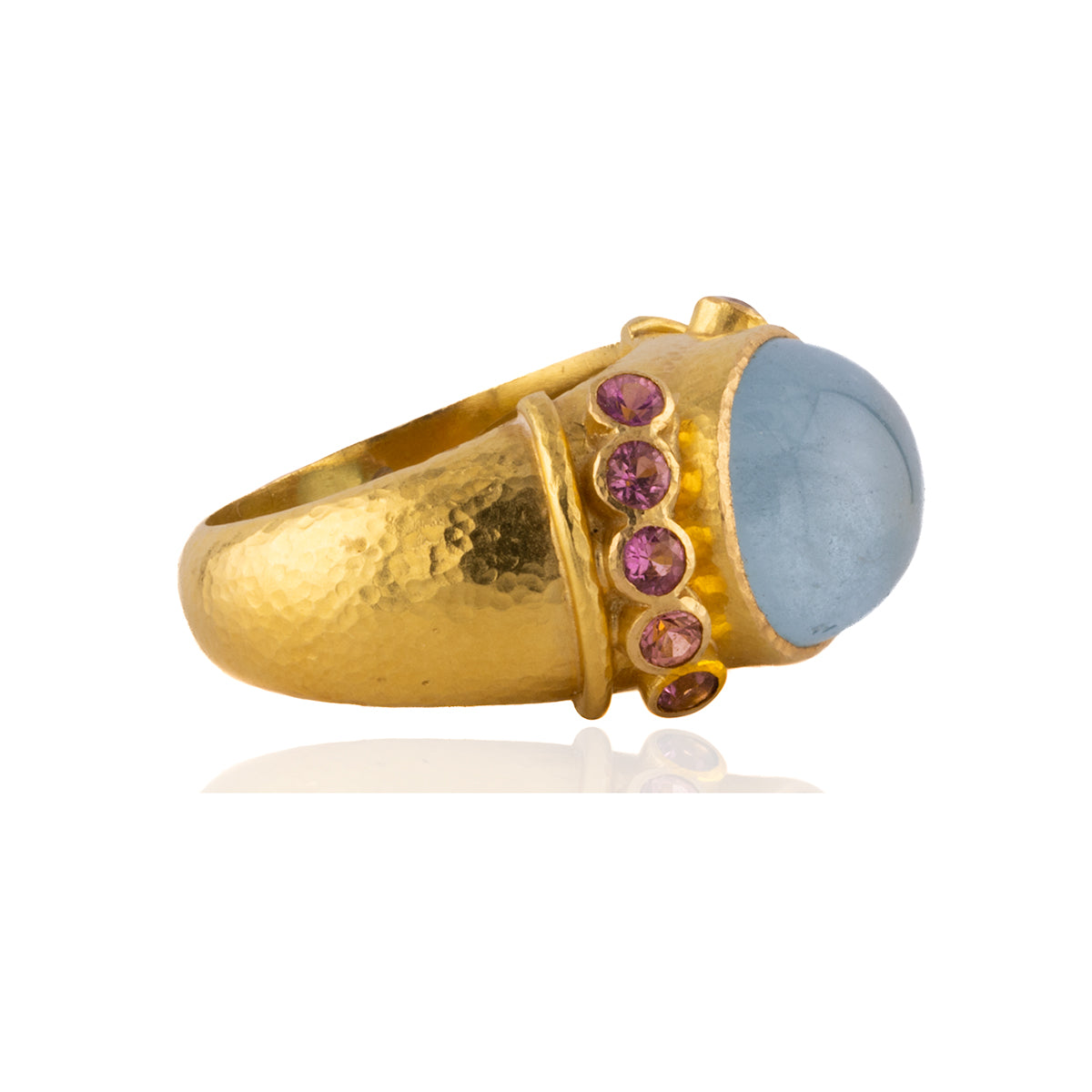 Elizabeth Locke Aqua and Pink Sapphire Ring