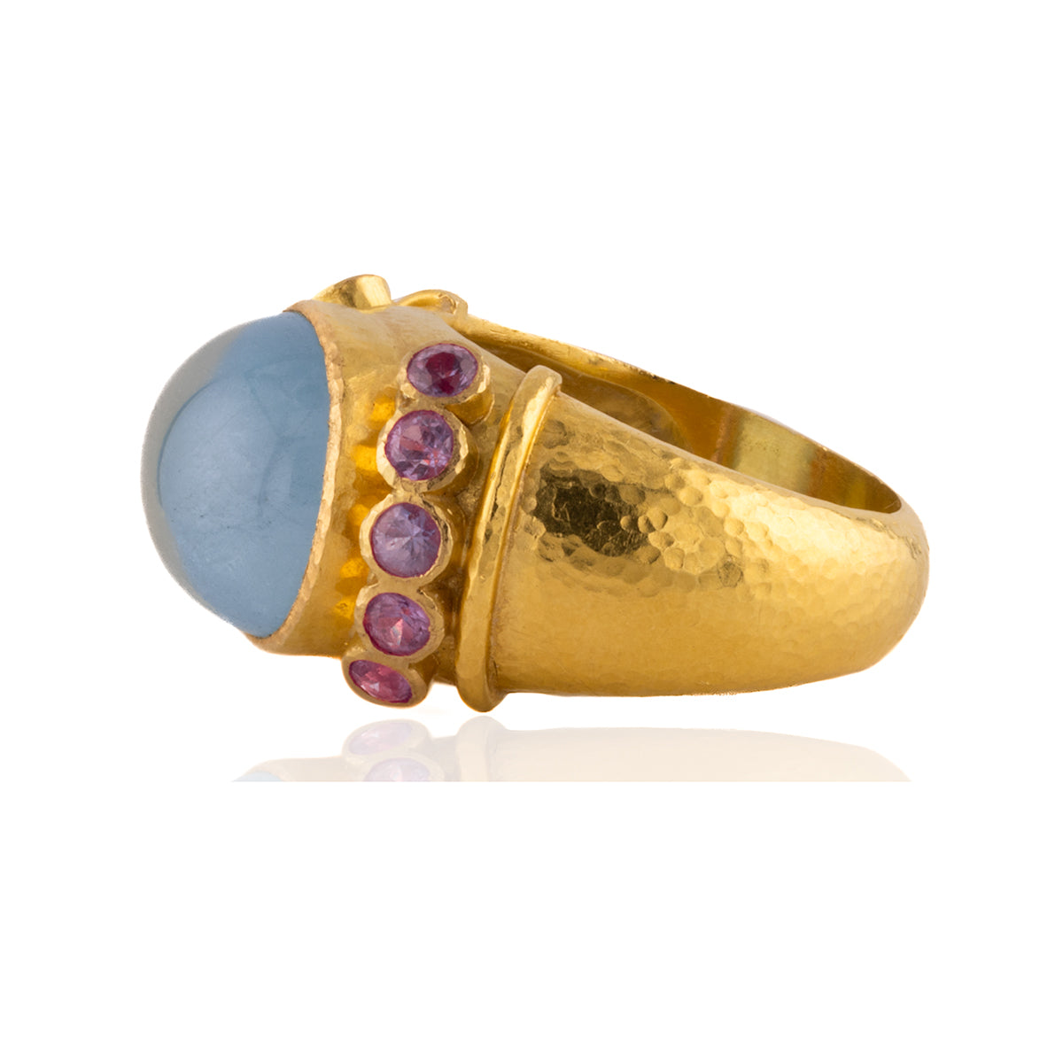 Elizabeth Locke Aqua and Pink Sapphire Ring