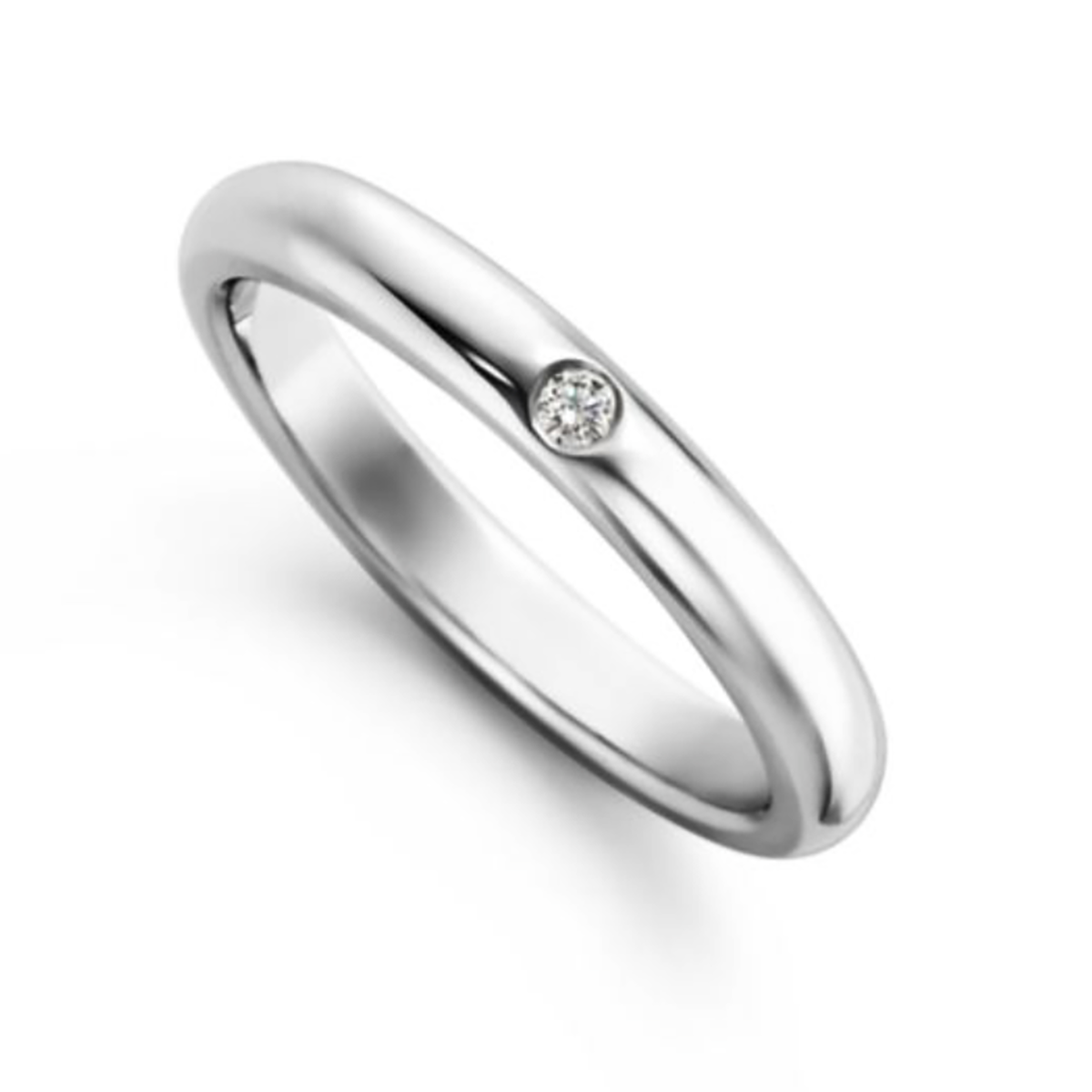 Tiffany & Co Elsa Peretti Single Diamond Platinum Band