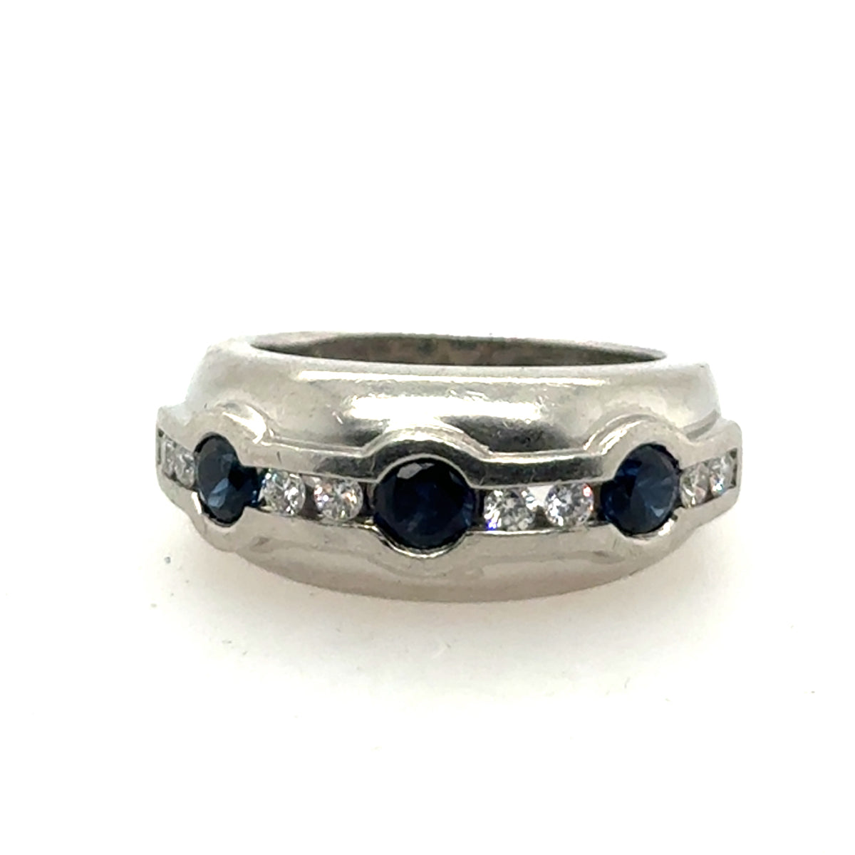 Kieselstein Cord Blue Sapphire Diamond Platinum Ring