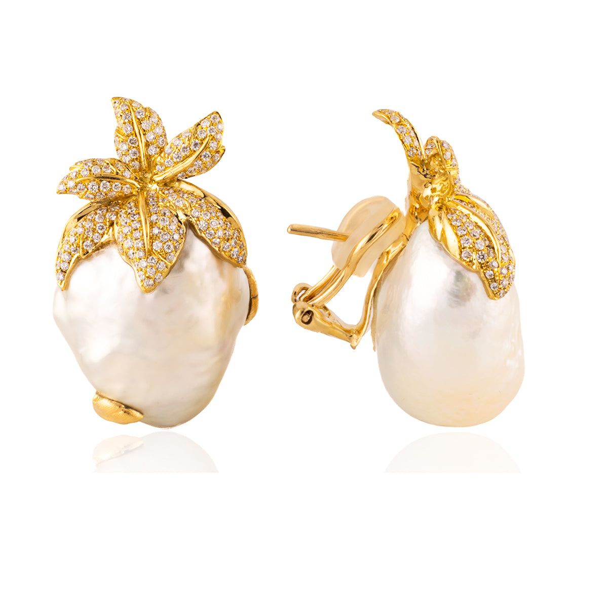 Massive 18k Pearl Earrings