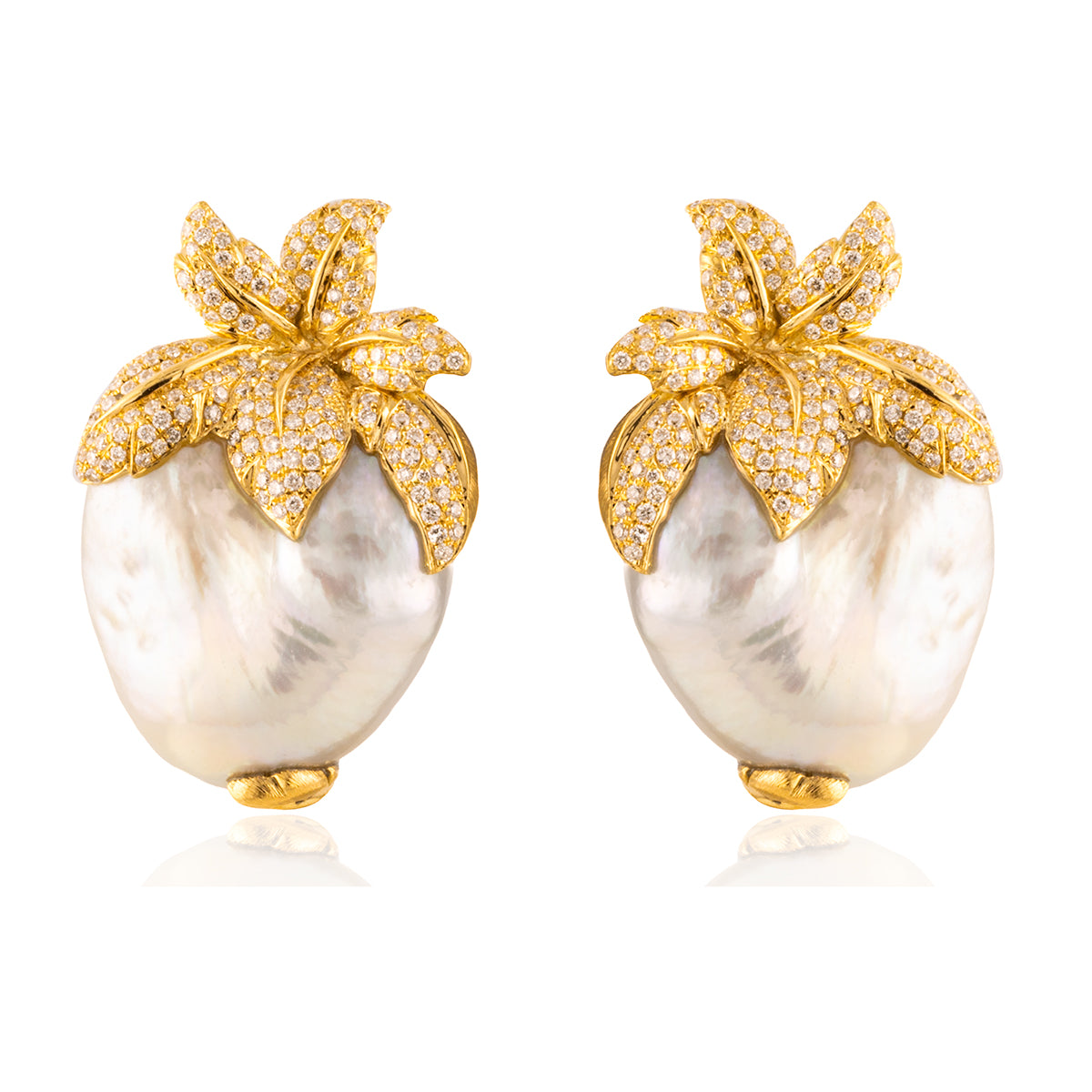 Massive 18k Pearl Earrings