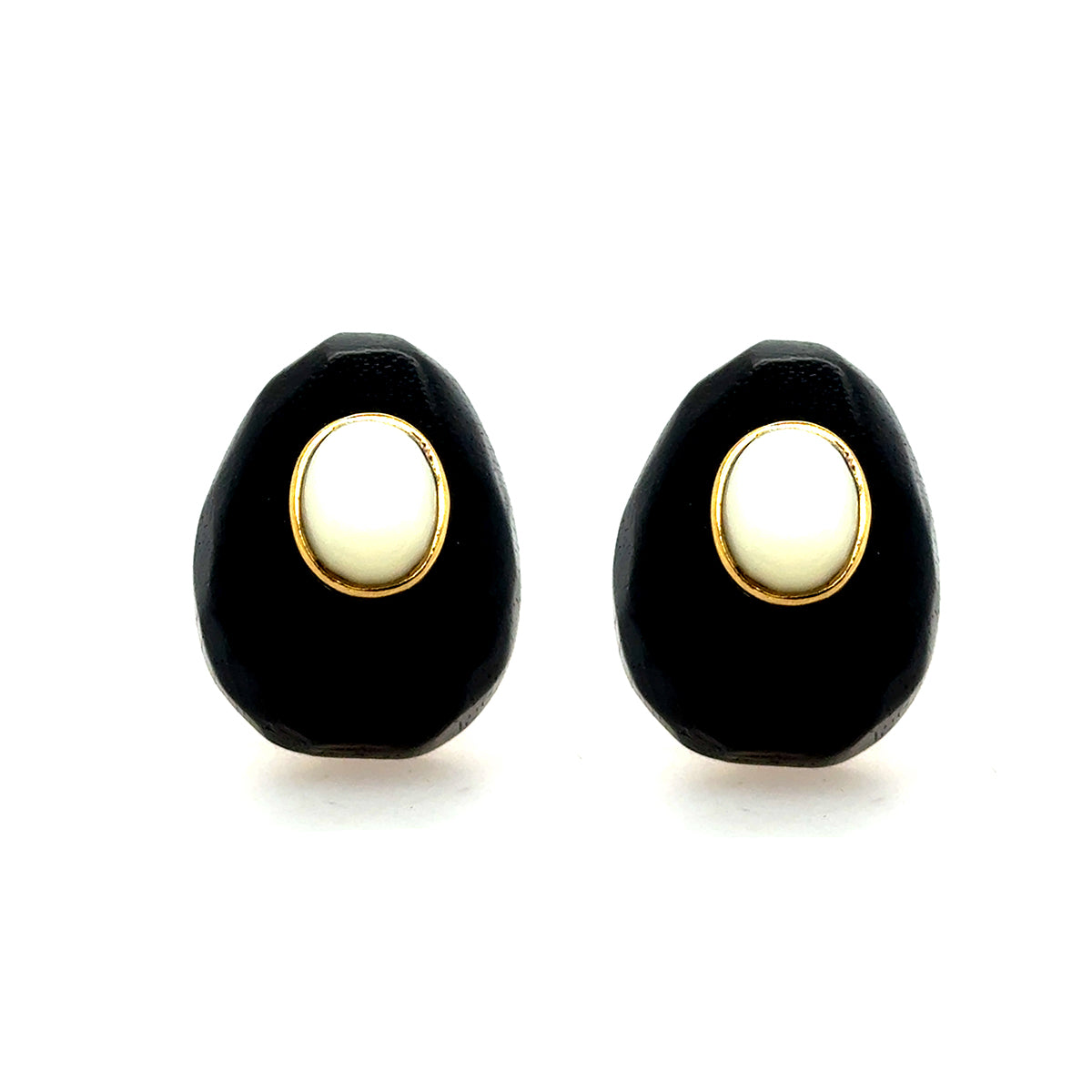 KG Ebony & Moonstone Earrings