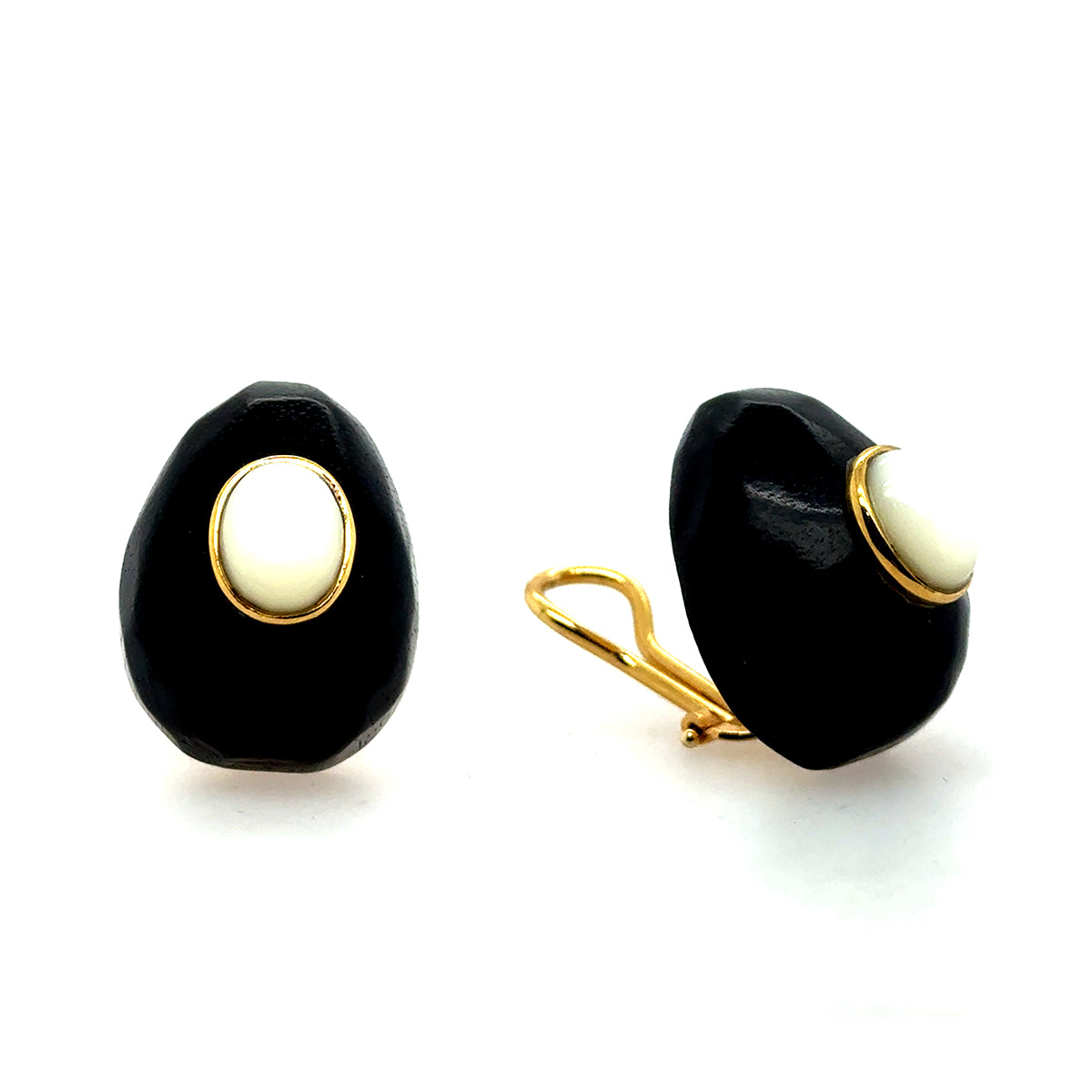 KG Ebony & Moonstone Earrings