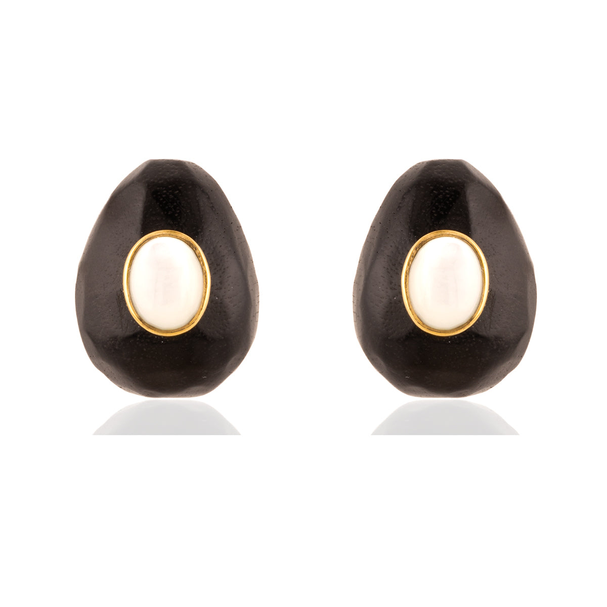 KG Ebony & Moonstone Earrings