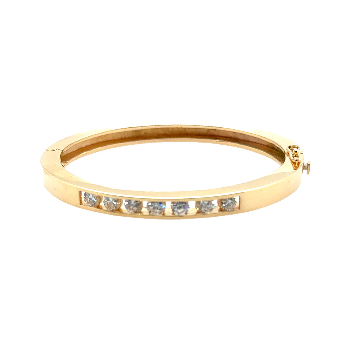 Hinged 14k DIamond Bangle