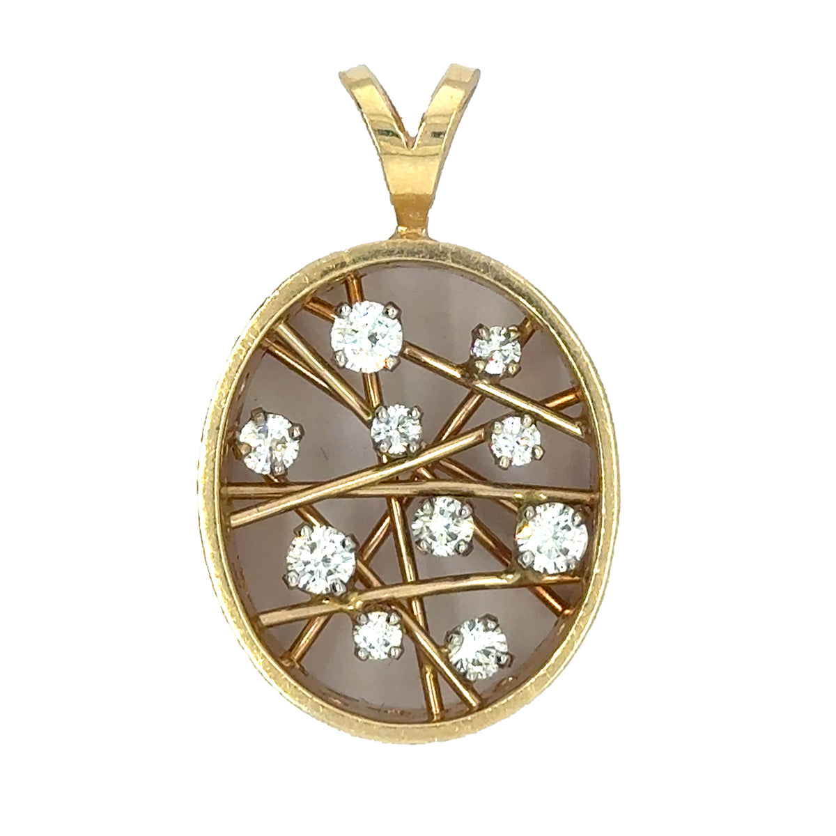 14k Abstract Diamond Pendant