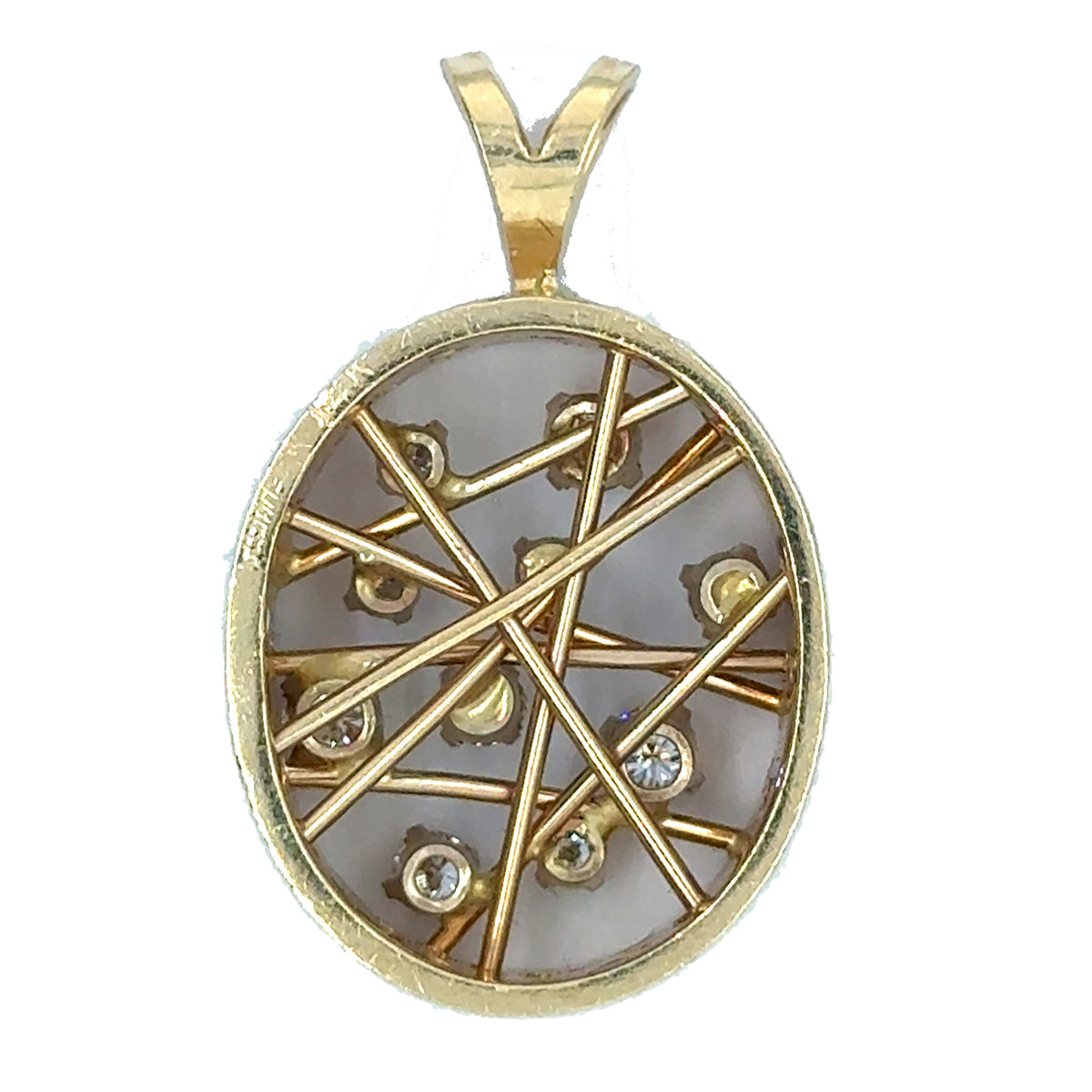 14k Abstract Diamond Pendant