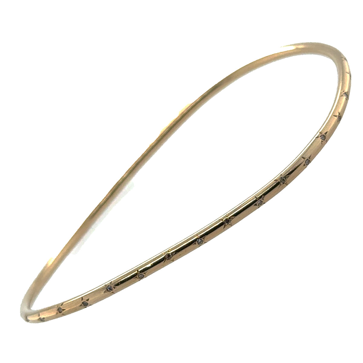 18k Free Form DIamond Bangle