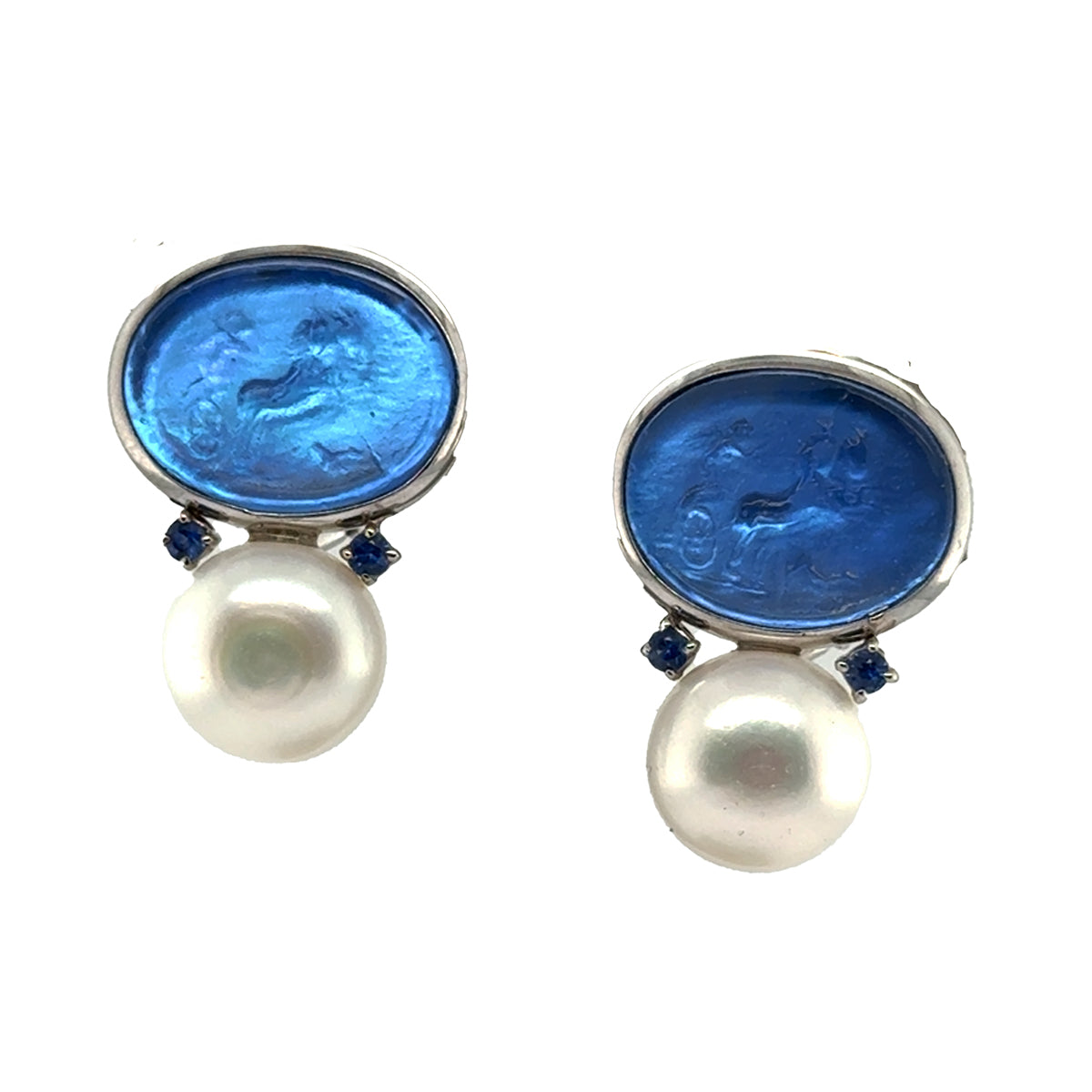 Maz Intaglio & Pearl Earrings