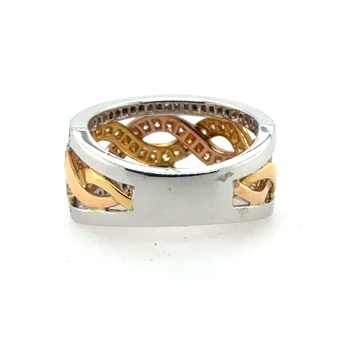 18k Pink, Yellow & White DIamond Band