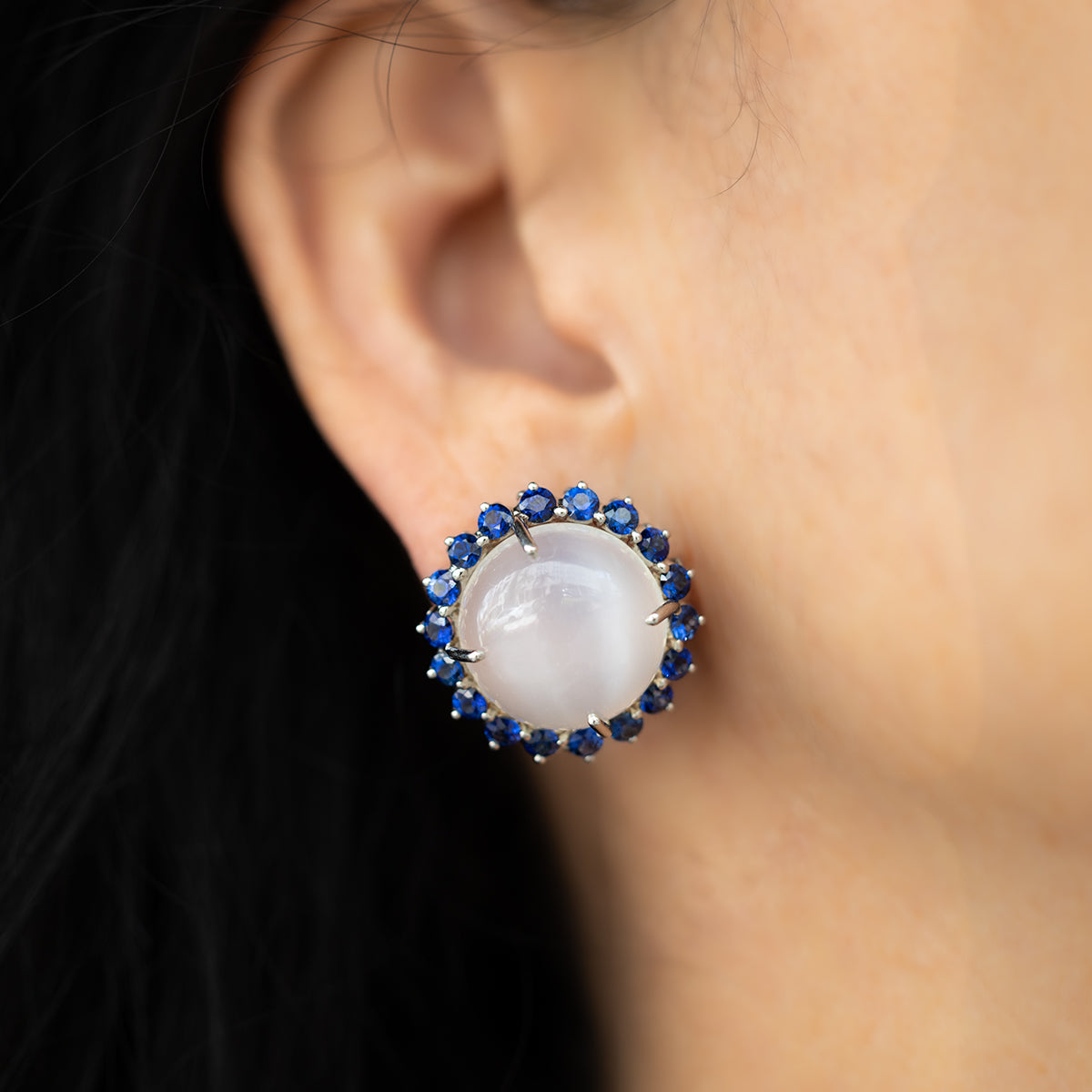 Oscar Heyman Cats Eye Moonstone Earrings