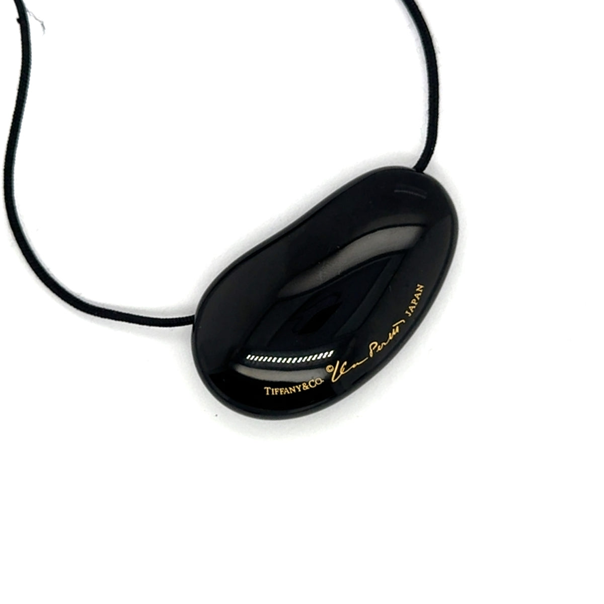 Elsa Peretti for Tiffany & Co Black Lacquer Bean Necklace