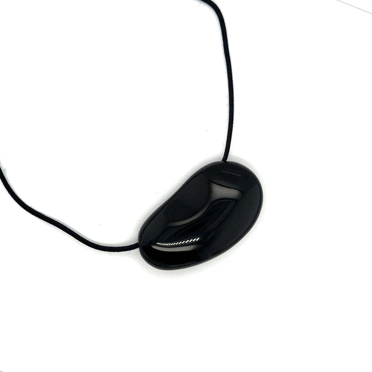 Elsa Peretti for Tiffany & Co Black Lacquer Bean Necklace