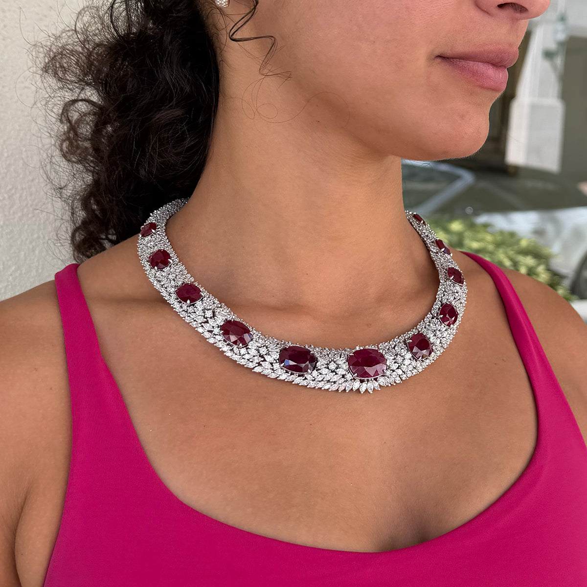 Magnificient 110.72 Carat Ruby Necklace