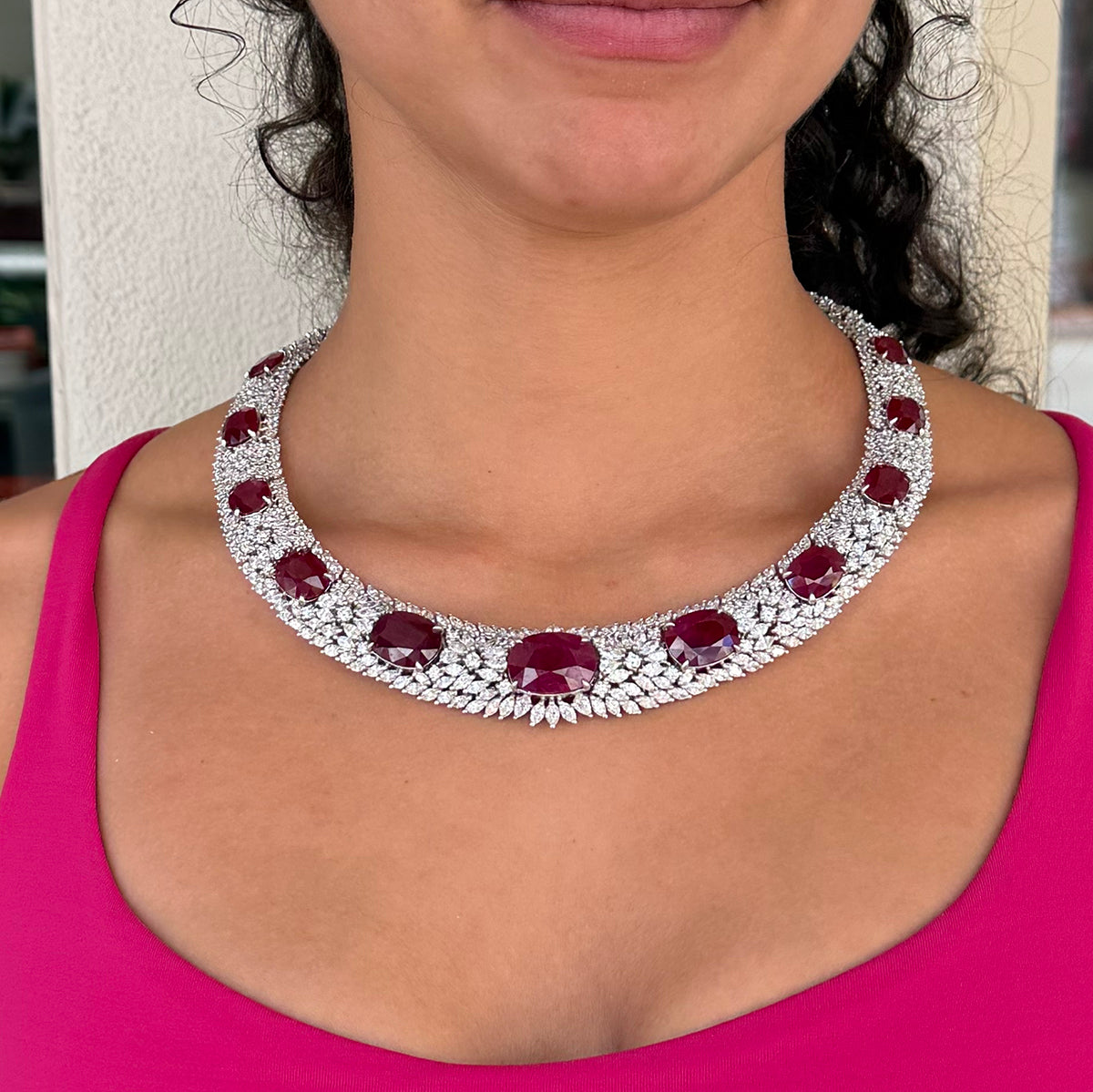 Magnificient 110.72 Carat Ruby Necklace