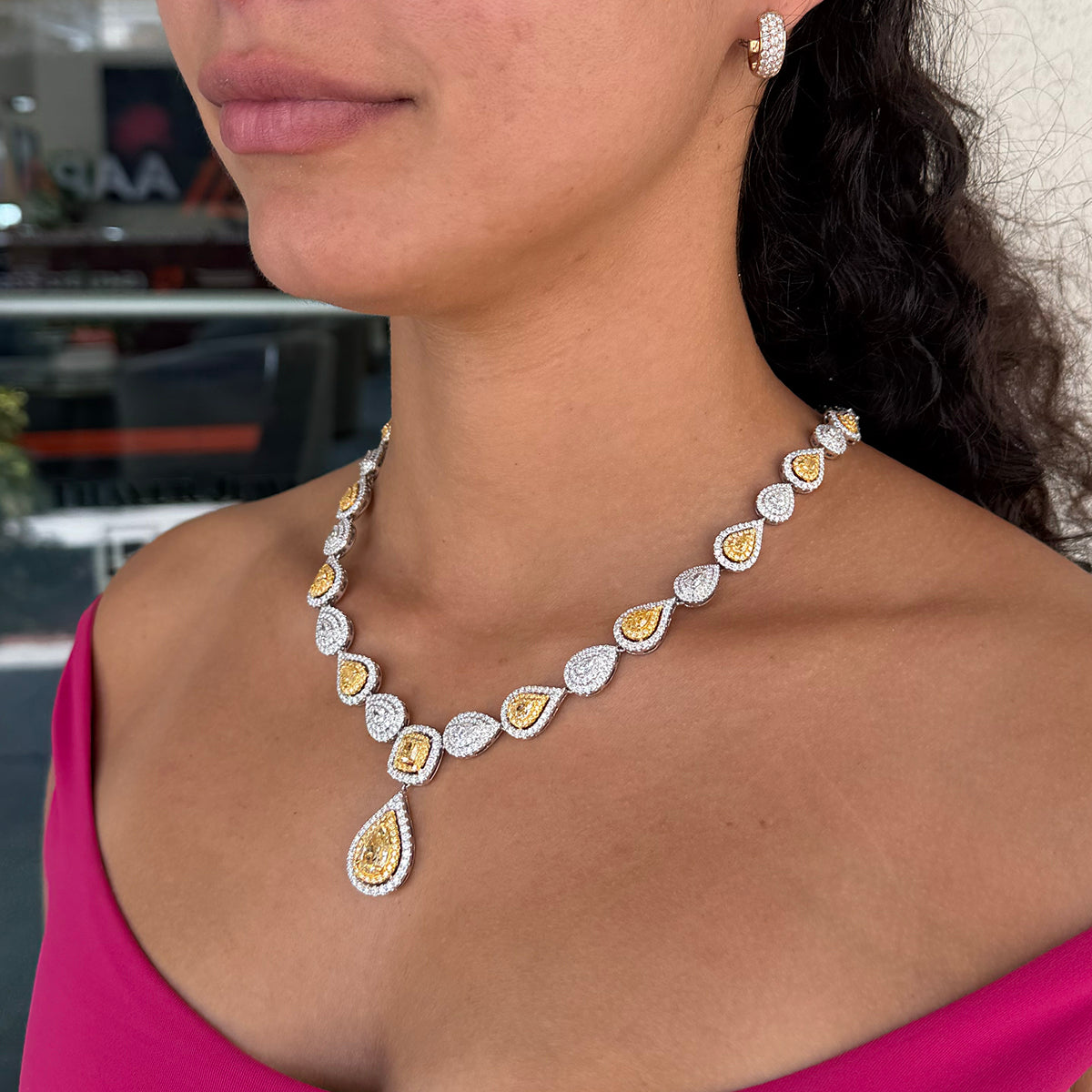 18k Yellow Diamond Necklace