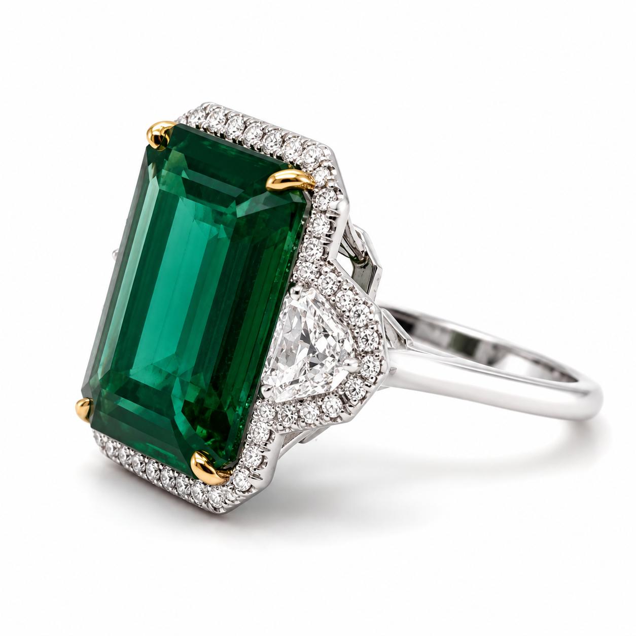 16.85 Carat Platinum Emerald Ring