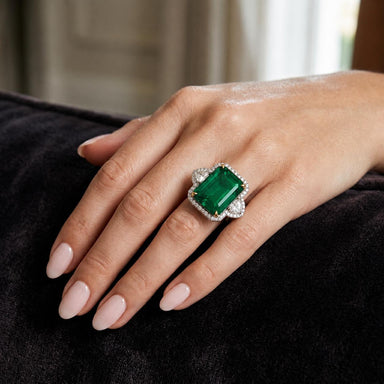 16.85 Carat Platinum Emerald Ring