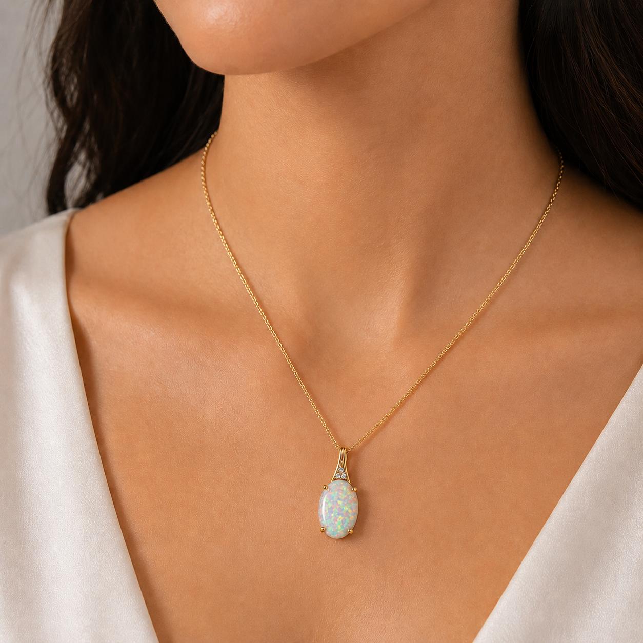 14k Opal Pendant