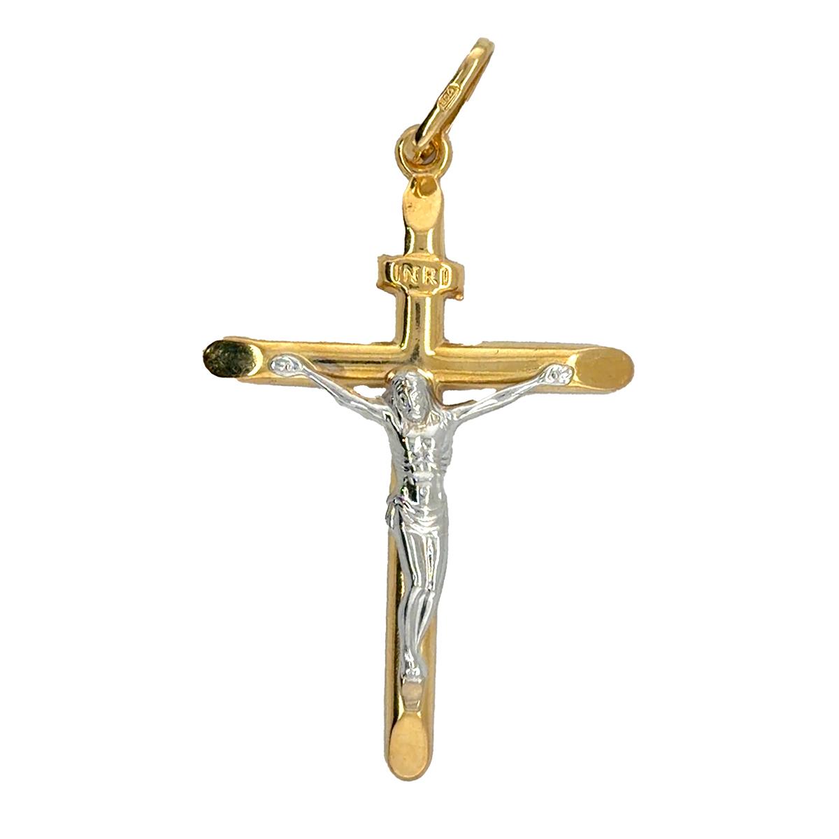 14k Yellow and White Gold Crucifix 1.63g