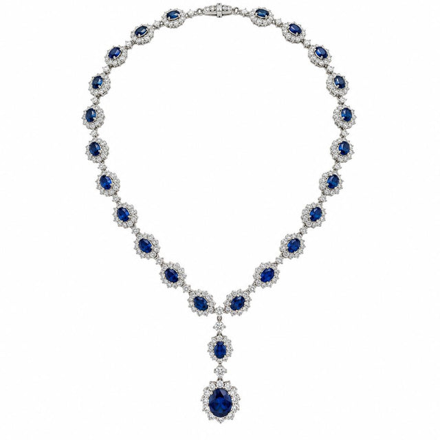 18k Sapphire & Diamond Necklace