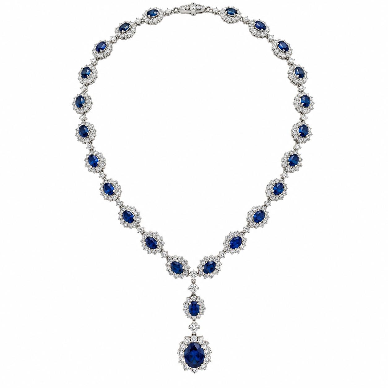 18k Sapphire & Diamond Necklace