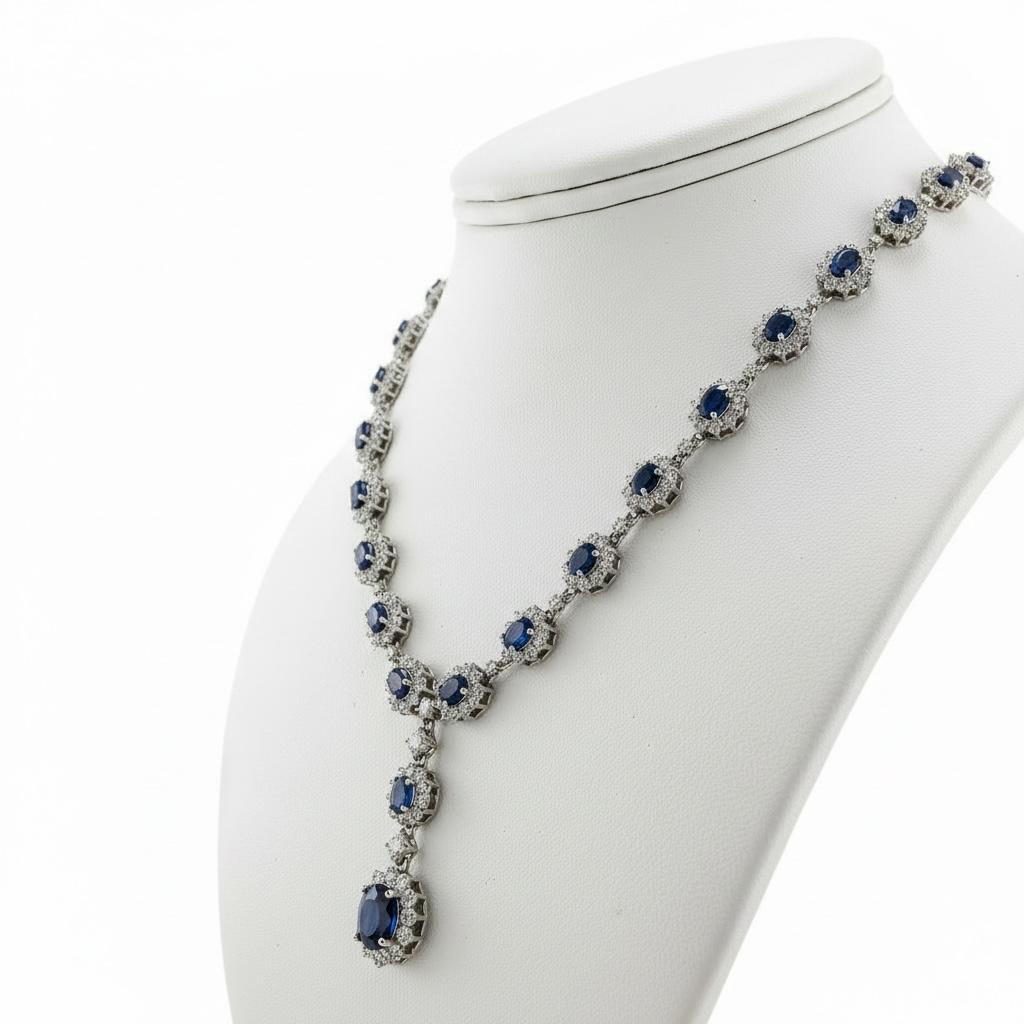 18k Sapphire & Diamond Necklace