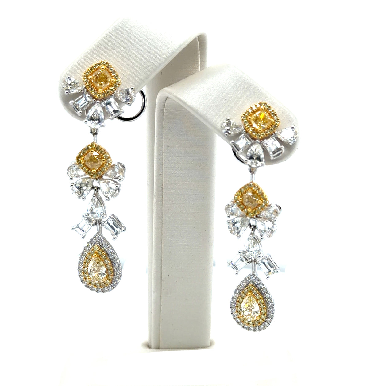 18k Natural Yellow Diamond Earrings