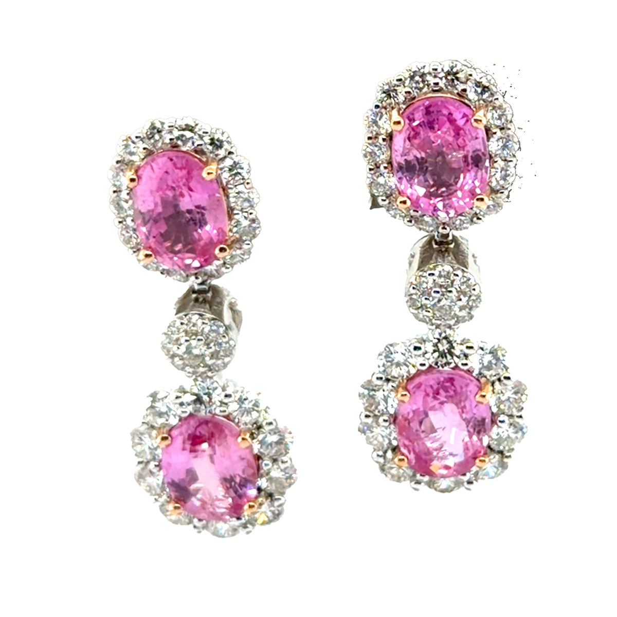 18k Pink Sapphire Earrings