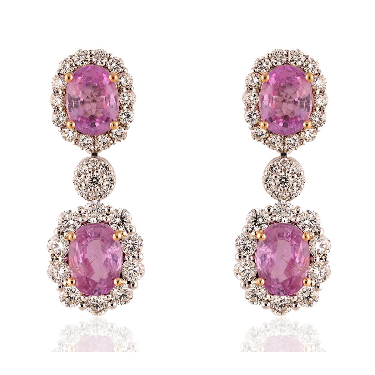 Pink Sapphire Earrings