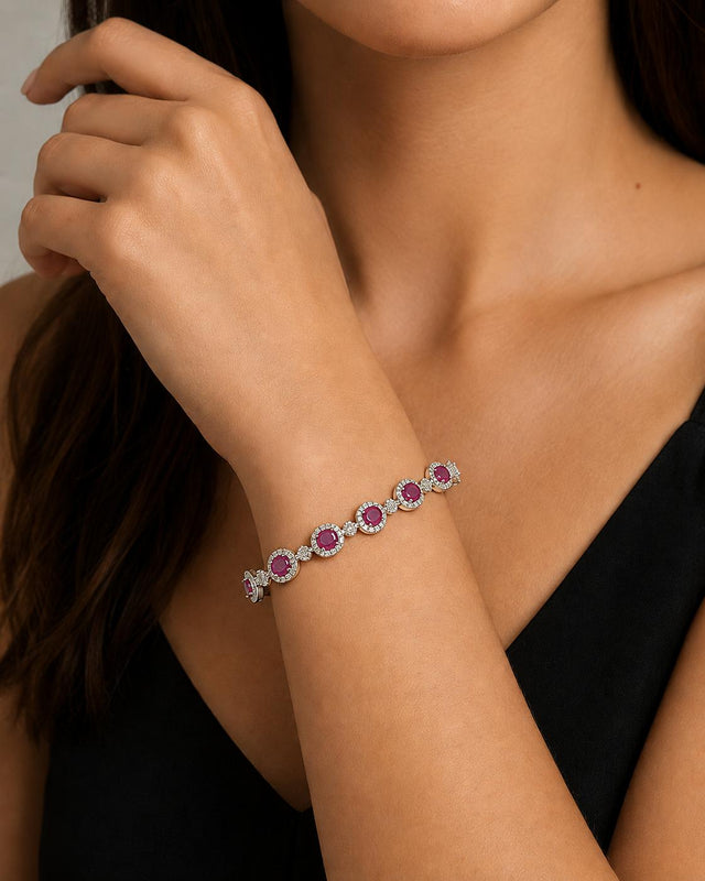 18k Pink Sapphire Bracelet