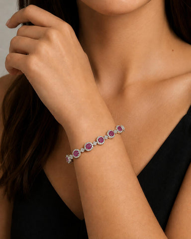18k Pink Sapphire Bracelet