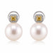 18k South Sea Pearl & Yellow DIamond Earrings