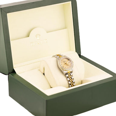 Rolex Two Tone 26mm Date-Just 69173 with Diamond Bezel
