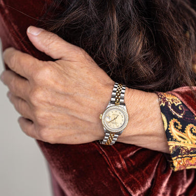 Rolex Two Tone 26mm Date-Just 69173 with Diamond Bezel