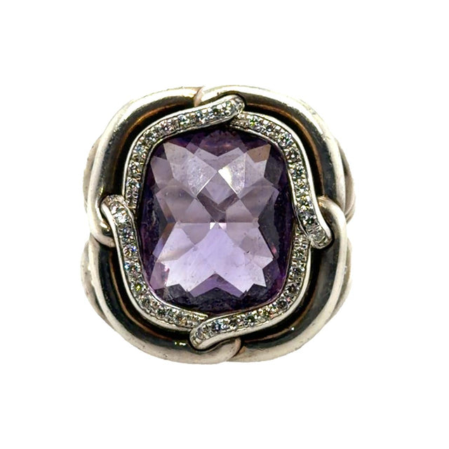 David Yurman Amethyst & Diamond Ring