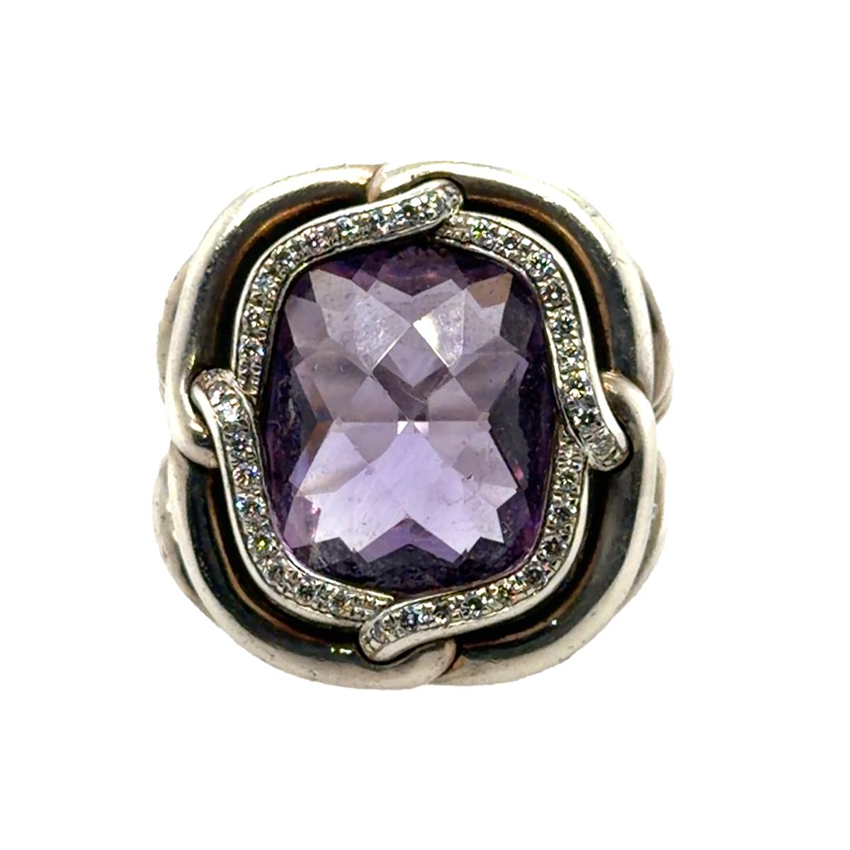 David Yurman Amethyst & Diamond Ring