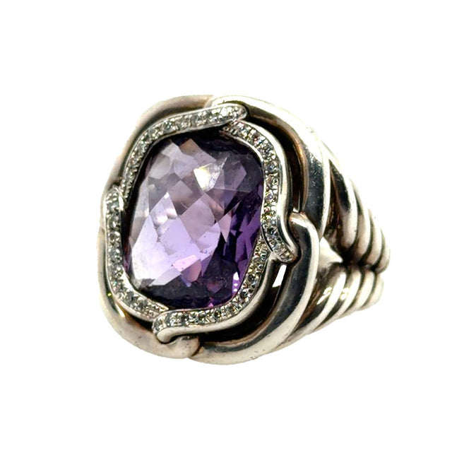 David Yurman Amethyst & Diamond Ring
