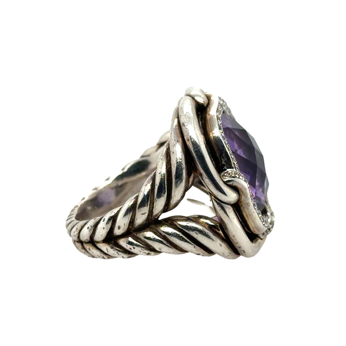 David Yurman Amethyst & Diamond Ring