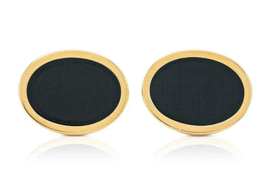Tiffany & Co. 18k Gold Cufflinks with Black Onyx Center