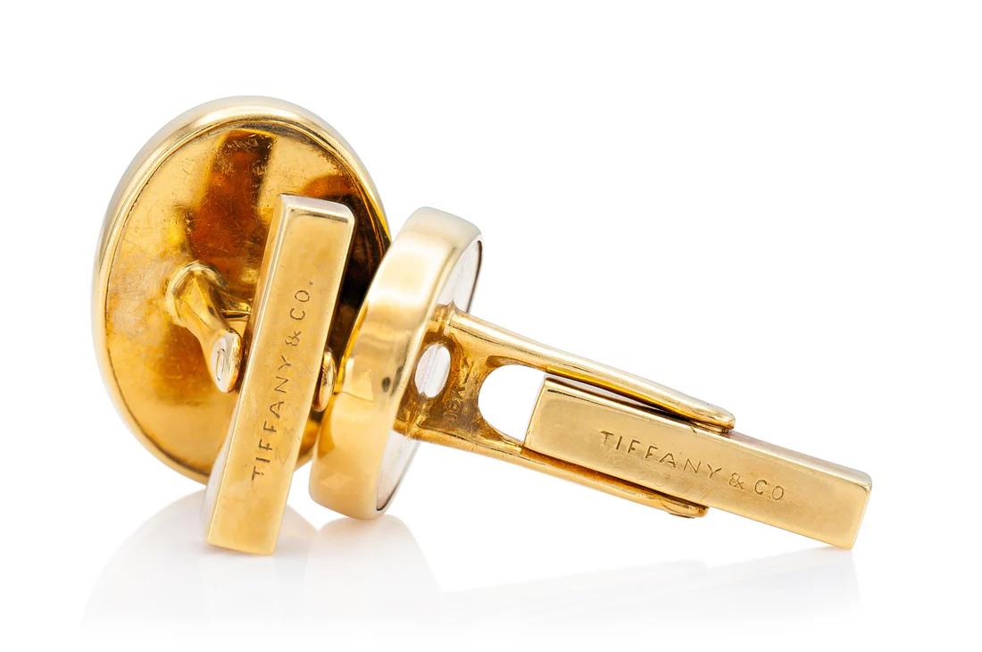 Tiffany & Co. 18k Gold Cufflinks with Black Onyx Center