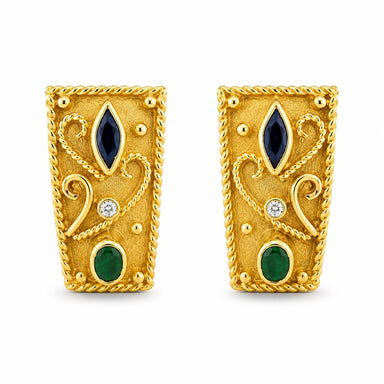 Etruscan Revival Emerald and Sapphire