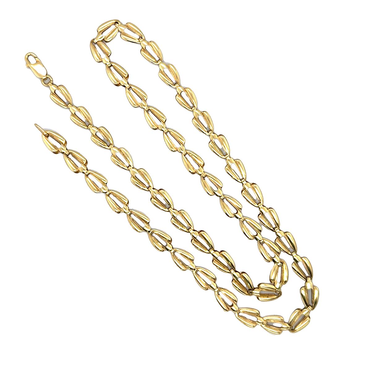 14k Gold Chain Necklace - Modern Design 15.63g 20 Inches