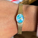 Girard Perragaux 14k Gold Oval Watch with Opal Mosaic Dial