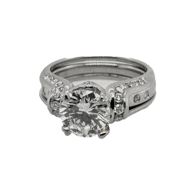 18k White Gold Ring with 2.01ct Diamond SI2 H and Accents