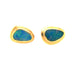 14k Yellow Gold Stud Earrings with Boulder Opal